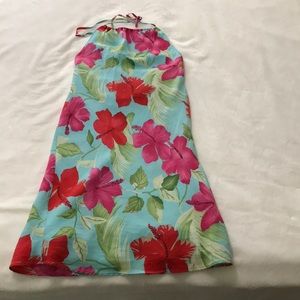 100% Silk Tropical print halter dress from GAP.